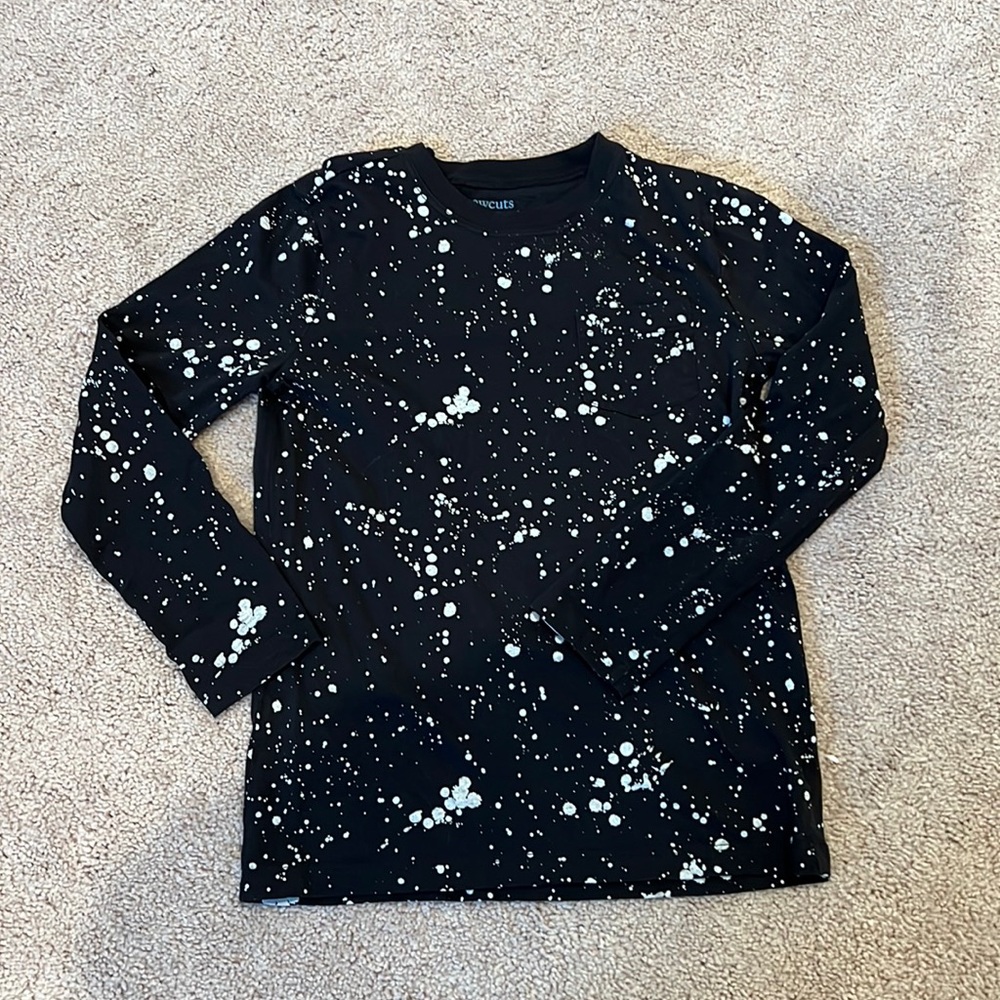 NWOT Crewcuts boys splatter LS tshirt